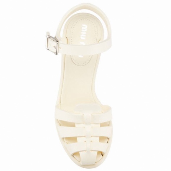 MIU MIU RUBBER BLOCK HEEL FISHERMAN STYLE SANDALS IN ROSA COLOR US 8 1/2 - Picture 2 of 8